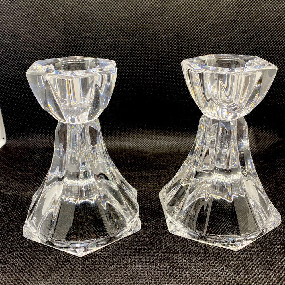 Pair of Mikasa Crystal Candle Sticks, never used. - Picture 2 of 5